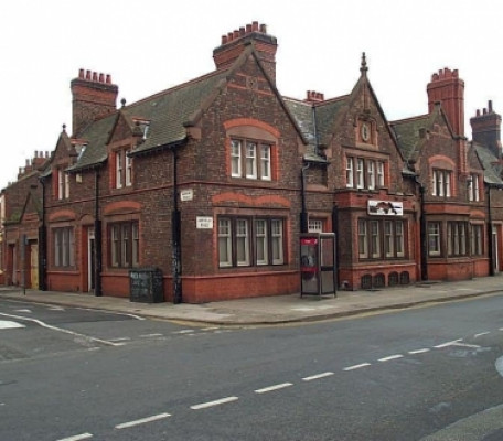 The old Anfield Police Station. Anfield - Anfield Road - Originally a Lancashire County outpost.Above the front door are the words "Police Station" with a gap above the words where once was the word "County"Shaun Rothwell